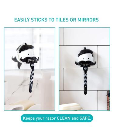 Peleg Design Mr. Razor Suction Holder - Shaving Razor Hook for Bathroom Shower Mirror | Unique Gift for Dad - Buy Online on GoSupps.com