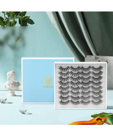 DYSILK 16 Pairs 6D Mink False Eyelashes 4 Styles | Natural & Dramatic Makeup | Wispy Volume | Reusable Handmade Lashes - Pack of 1 - Buy Online on GoSupps.com