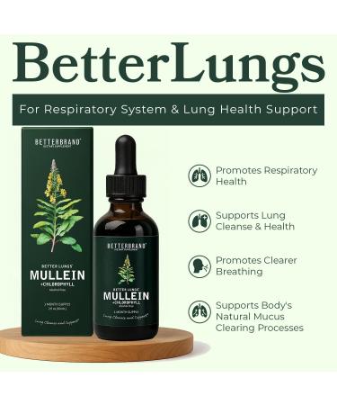 Betterbrand Better Lungs Health Pack - Better Lungs Capsules & Mullein Leaf Tincture Drops | Complete Respiratory Health Supplement | Pack - 30 Days Supply - Buy Online on GoSupps.com
