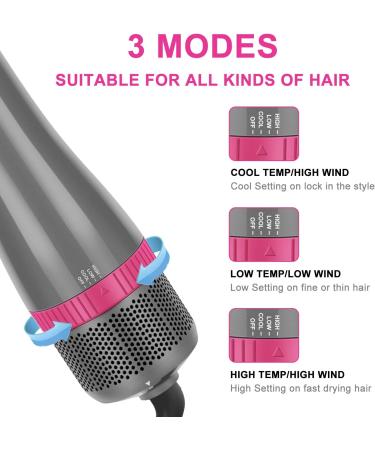 IG INGLAM 4 in 1 Blowout Brush - Negative Ion Detachable Hair Dryer & Styler Volumizer with 2 Brush Heads | Silver - International Shipping Available - Buy Online on GoSupps.com