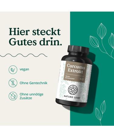 Nature Love Curcuma Extract 15000 - 90 Vegan Capsules | 95% Curcuminoids | Turmeric & Piperine | Laboratory Tested in Germany - Buy Online on GoSupps.com