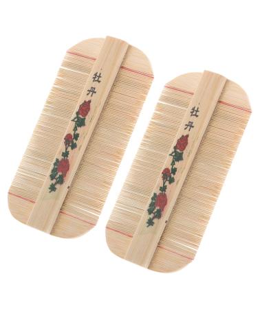 FRCOLOR 2 Pi ces Peigne Anti-poux Naturel en Bois Ultra-dense pour Gar on Fille limination des Pellicules Compact et Portable pour Usage Maison et Voyage