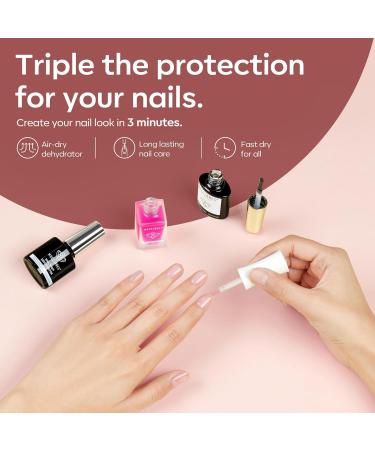 Modelones Nail Strengthener Treatment Set - Gel Nail Polish Strengthener for Damaged, Weak Nails | Growth Nail Hardener with Dehydrator & Top Coat for Long-Lasting Results - Buy Online on GoSupps.com