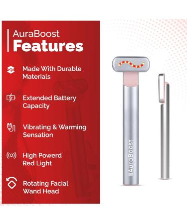 Handheld LED Red Light Therapy Device for Face & Neck | Vibrating Massage & Smart Sensor | Portable Skincare Wand for Skin Rejuvenation - Buy Online on GoSupps.com