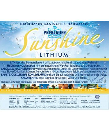 Preblauer Sunshine Natural Mineral Water with Lithium - Mood Lifting & Refreshing 500ml | Shop Now! - Buy Online on GoSupps.com