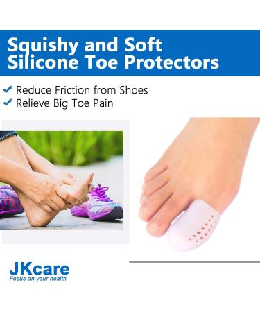 JKcare 10 Pack Large Toe Protectors - Breathable Silicone Covers for Corns, Calluses, Ingrown Toenail - Toe Caps with Holes for Friction Reduction - Buy Online on GoSupps.com
