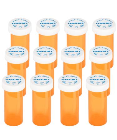 Plastic Medicine Pill Bottles with Child Resistant Caps - Push Down and Turn - Prescription Vial, Medicine Container, Pill Cases Dispenser Organizers (6 Dram, 12pcs)