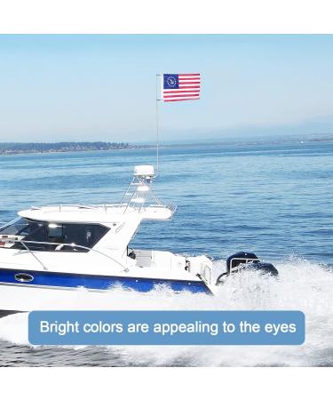 Affordura US Yacht Ensign Boat Flag 12x18 inch with 4 Clips and Brass Grommets - Buy Online on GoSupps.com