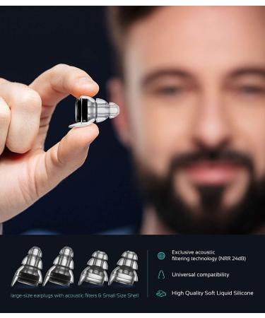 High Fidelity Reusable Musicians Earplugs - 24dB Protection for Music Festivals, DJs, Musicians - Black - Buy Online on GoSupps.com