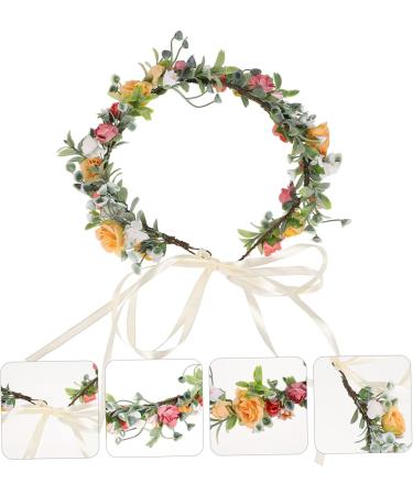 MAGICLULU 1pc Colored Rose Wreath Bridal Floral Garland Bridal Garland) No Lens Glasses Garland Headband Copper Star of David Flower Headband Flower Headdress Cloth Bride Wedding - Buy Online on GoSupps.com