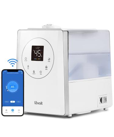 LEVOIT Smart Humidifiers for Bedroom Large Room Home 6 L Top-Fill Warm & Cool Mist Humidifier for Plants | Baby Intelliengent Humidity Monitor - Essential Oil & Timer Up to 50H for 70 6L Smart Warm & Cool Mist