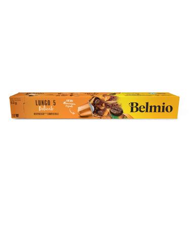 Belmio Espresso Coffee Aluminum Coffee Capsules Compatible with Nespresso® Lungo Delicato 10 Capsules Intensity 5