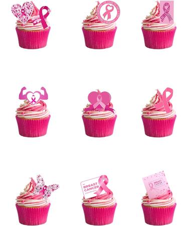 30 Stand Up Breast Cancer Awareness Edible Wafer Paper Cake Toppers Decorations - Buy Online on GoSupps.com