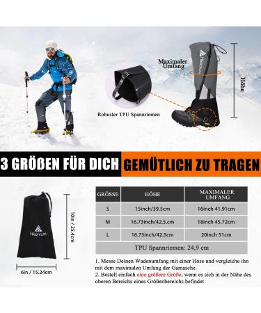 Hikenture Waterproof Gaiters for Men & Women - Protect Trousers & Shoes from Snow Rain & Insects | Ideal for Hiking Hunting & Biking - Buy Online on GoSupps.com