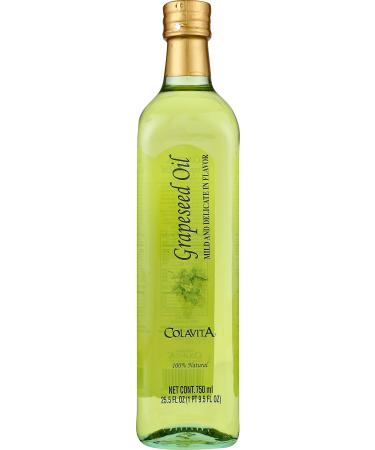 Colavita 100% Grapeseed Oil, 25.5 oz Glass Bottle