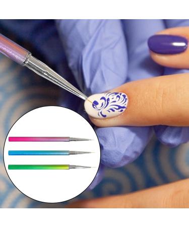 Vbnuyhim Nail Liner Brush Drawing Pens Striping Brushes 7/9/11mm Thin Nail Brush Detail Drawing Brush Gel Nail Polish Brush for Home - Buy Online on GoSupps.com