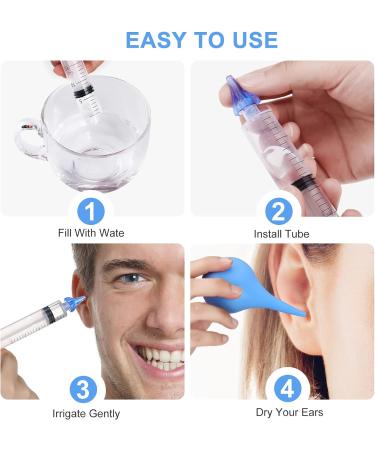 Ear Wax Cleaner Syringe Kit - 2 Pieces 20 ML - Ear Wax Removal & Irrigation Tool for Humans - Buy Online on GoSupps.com