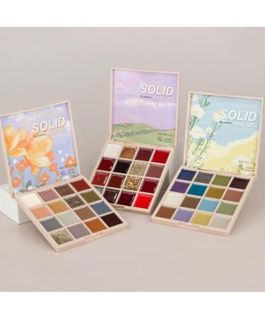 RoseFlower Solid Nail Polish Palette with Brush 16 Colour Solid Cream Gel Nail Polish Palette Solid Gel Polish Palette Cream Pudding Gel Polish Palette Kit Nail Paint Nail Art Professional #1 - Buy Online on GoSupps.com