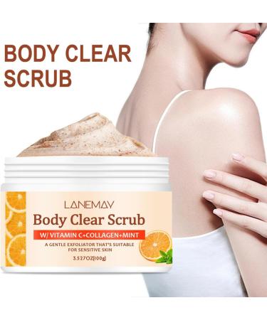 Orange Vitamin C Body Scrub for Face and Body Deep Exfoliating Moisturizing Smoothing & Softening Strawberry Skin for Men and Women - Buy Online on GoSupps.com