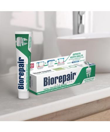 Coswell Biorepair Total Protective Repair Toothpaste 12 packs of 75 ml repairs nail polish protects against coating tartar and caries repairs nail polish keeps - Buy Online on GoSupps.com