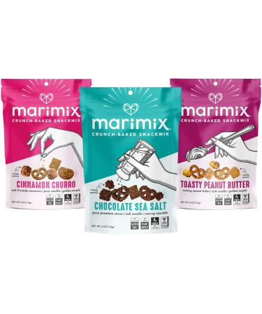 Marimix Sweet Snack Mix | 3 Pack | Crunch Baked Sweet & Salty Savory | Plant Based Naturally Gluten Free Whole Grain Fiber | Charcuterie Pretzel Trail Party Mix | No Artificial Ingredients Sweet Bundle 3 Pack