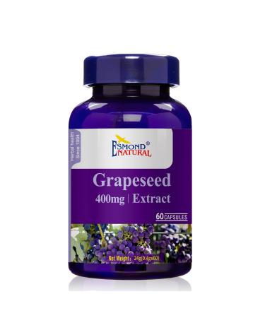 (8 Pack) Esmond Natural: Grapeseed Extract (Helps Maintain Antioxidant Health) GMP Natural Product Assn Certified Made in USA - 400mg 480 Capsules