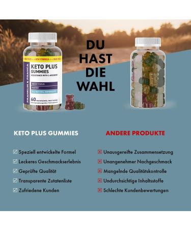 Keto Plus Gummies with L-Arginine Boost Focus & Energy | 60 Fruit Gums for Enhanced Wellness - Buy Online on GoSupps.com