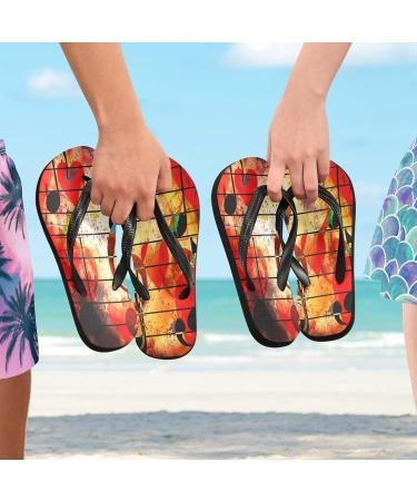 Mnsruu Musical Note Love Vintage Flip Flops | Stylish XXL Sandals for Men & Women | Perfect Home Spa & Travel Slippers - Buy Online on GoSupps.com