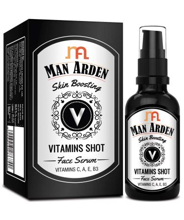 Skin Boosting Vitamins Shot Face Serum 30ml - With Vitamin C A E and B3 for Men