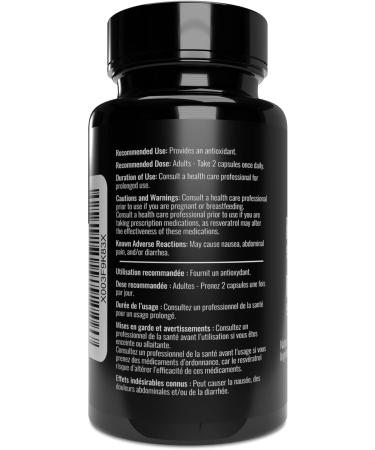 Nutritionn Resveratrol 99% Trans-Resveratrol - 500mg per Capsule, 1000mg Serving - Premium Natural Health Supplement - Buy Online on GoSupps.com