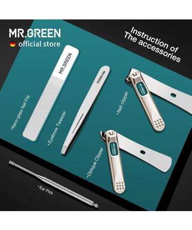 MR.GREEN Portable Manicure & Pedicure Kit - Stainless Steel Nail Clippers Tool Set in Travel Grooming Case | Nail Scissors Gift Box (Mr-6104) - Buy Online on GoSupps.com