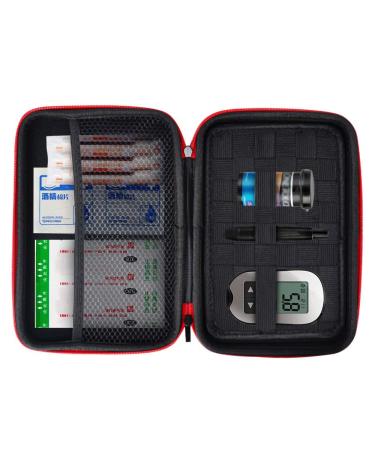 Eva Hard Protective Bag Travel Case Organizer Holder for Diabetic Supplies, Diabetes Testing Kit, Blood Glucose Meter Monitor, Test Strips, Syringes, Lancets, Needles (Black) - Buy Online on GoSupps.com
