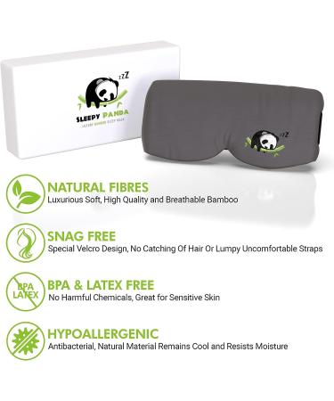 Sleepy Panda Bamboo Sleep Mask - 100% Blackout Luxury Eye Mask for Side, Back, & Front Sleeping - Includes Bonus Ear Plugs - Buy Online on GoSupps.com