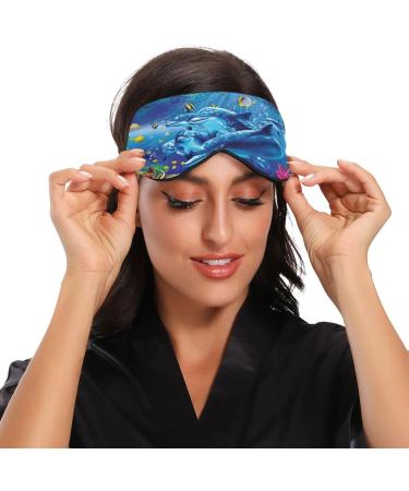 Underwater Dolphin Sleep Mask | Light Blocking Eye Mask for Travel & Naps | Adjustable Soft Blindfold for Men & Women - Buy Online on GoSupps.com