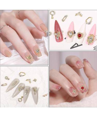 24 Pcs Shiny 3D Nail Charms: Gold Metal Rhinestones Gems for Luxury Nail Art - DIY Crafts - Buy Online on GoSupps.com