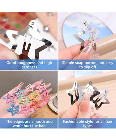 25 Pieces Star Hair Clips 2000s Y2K Accessories Silver Hair Barrettes Non-Slip Star Snap Hair Pins for Girls Women - Buy Online on GoSupps.com