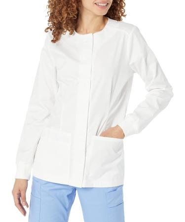 Amazon Essentials Women's Scrub Snap Jacket (Available in Plus Size) XX-Large White