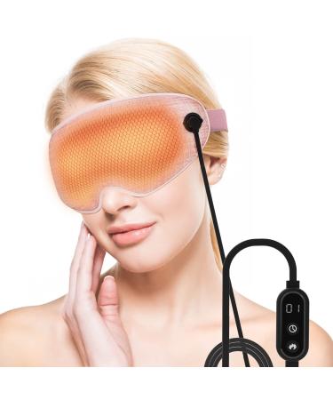 Heated Sleep Eye Mask 3D Blackout Memory Foam Eye Cups Design Reduces Pressure and Promotes Deeper Relaxation Suitable for Nap Travel Relief Migraine Dry Eyes