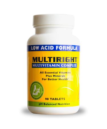 MultiRight Low Acid Multivitamin Complex Multivitamin Tablets for Women and Men with IC Bladder Friendly Smart Vitamins with pH Balanced Formula Rich in Vitamins A C D3 E K 90 Tablets