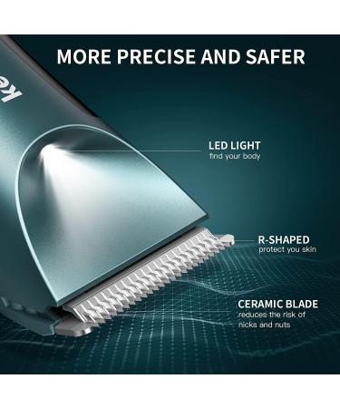 Kensen Body Hair Trimmer for Men - Wet/Dry Electric Razor for Private Parts & Pubic Hair with LED Light - Rechargeable Body Groomer - Buy Online on GoSupps.com