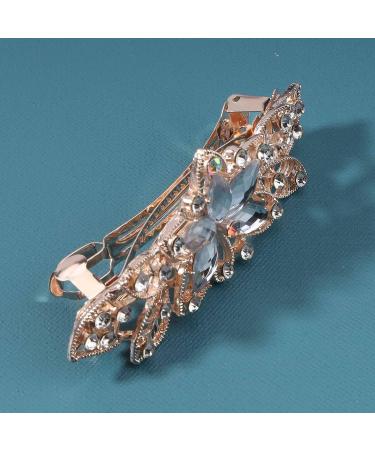 Yheakne Crystal Wedding Hair Clip Barrette - Gold Rhinestone Bridal Headpiece for Women and Girls - Buy Online on GoSupps.com