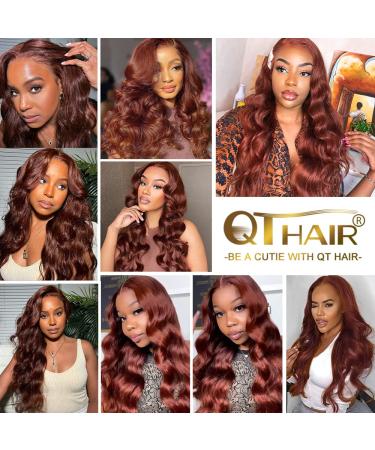 QTHAIR 14A Body Wave Lace Front Wig 18inch Copper Red Pre Plucked Glueless Human Hair - Buy Online on GoSupps.com