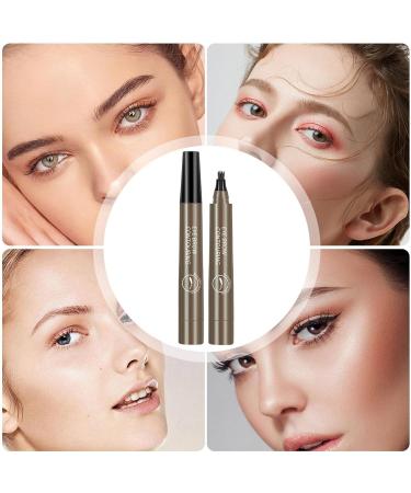 Liquid Eyebrow Pencil Brow Pencil with Fork Tip 4 Point Waterproof Eyebrow Pencil No Smudge Liquid Brow Quick Dry EyeLiner for Long Lasting Gray Brown - Buy Online on GoSupps.com