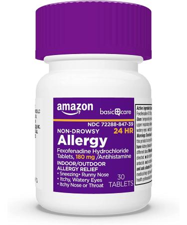 Amazon Basic Care Fexofenadine Hydrochloride Tablets 180 mg - 30 Count - Buy Online on GoSupps.com