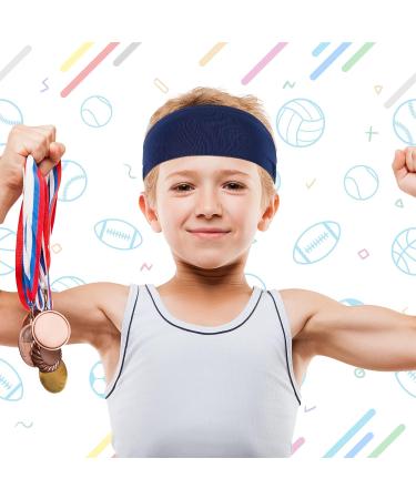 6 Pcs Kids Boys Headbands - Athletic Sweatbands for Children - Football Headband Youth Sweat Absorbing Hairband - Black/Dark Gray/Navy Blue - Buy Online on GoSupps.com