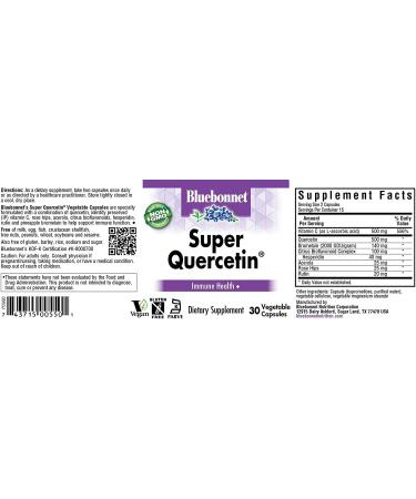 Buy Bluebonnet Nutrition Super Quercetin - 30 Vegetable Capsules for Immune Support - Buy Online on GoSupps.com