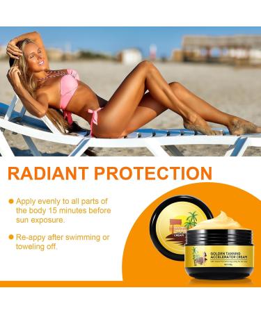 Generic Tanning Accelerator Cream Tanning Lotion Sunbed Cream Naturally Darker Long-Lasting Tan 10x Faster Shine Brown Tanning Accelerator for All Skin Types - Buy Online on GoSupps.com