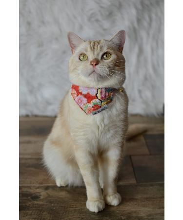 Necoichi Bandana Cat Collar with AirTag Pocket Tracker - Blossoms Red - Buy Online on GoSupps.com