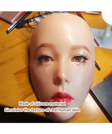 5D Makeup Practice Face with Stand Ideal for Eyebrows Eyelashes Eyeshadow Full Face Makeup Easy to Clean (Yellow Skin) - Buy Online on GoSupps.com