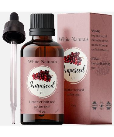 Grapeseed Oil 4 oz  100% Pure  Natural & Cold-Pressed Grapeseed Oil - Ideal for Massage  Cooking and Aromatherapy- Rich in Vitamin A  E and K